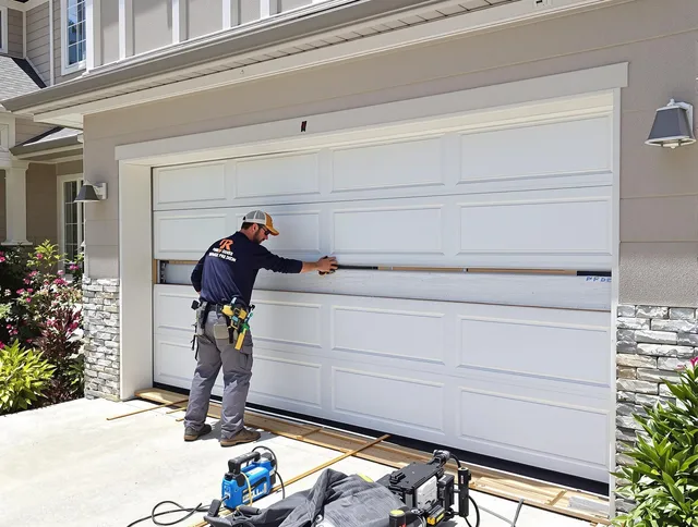 Windham Garage Door Repair team performing complete garage door replacement at Windham residence