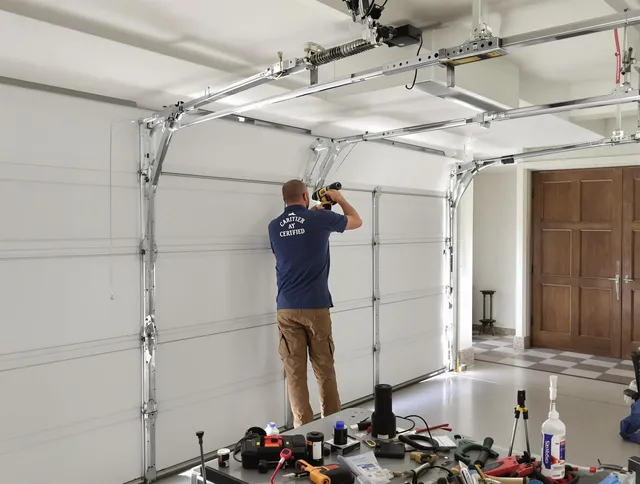 Windham Garage Door Repair certified technician performing precision garage door repair in Windham